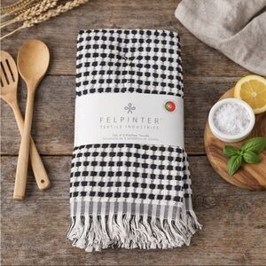 NEW FELPINTER Black White Checkered Plaid Kitchen Towels Set of 3 Contemporary